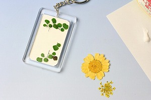 押し花リハビリ教材キーホルダーおしばな