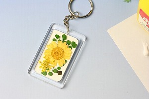 押し花リハビリ教材キーホルダーおしばな