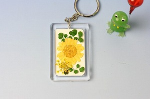 押し花リハビリ教材キーホルダーおしばな